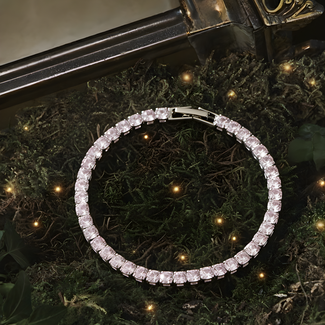 Brățara Tennis & Leaf  – Rosé