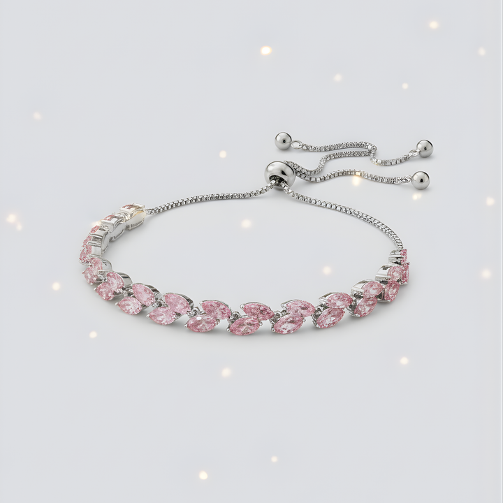 Brățara Tennis & Leaf  – Rosé