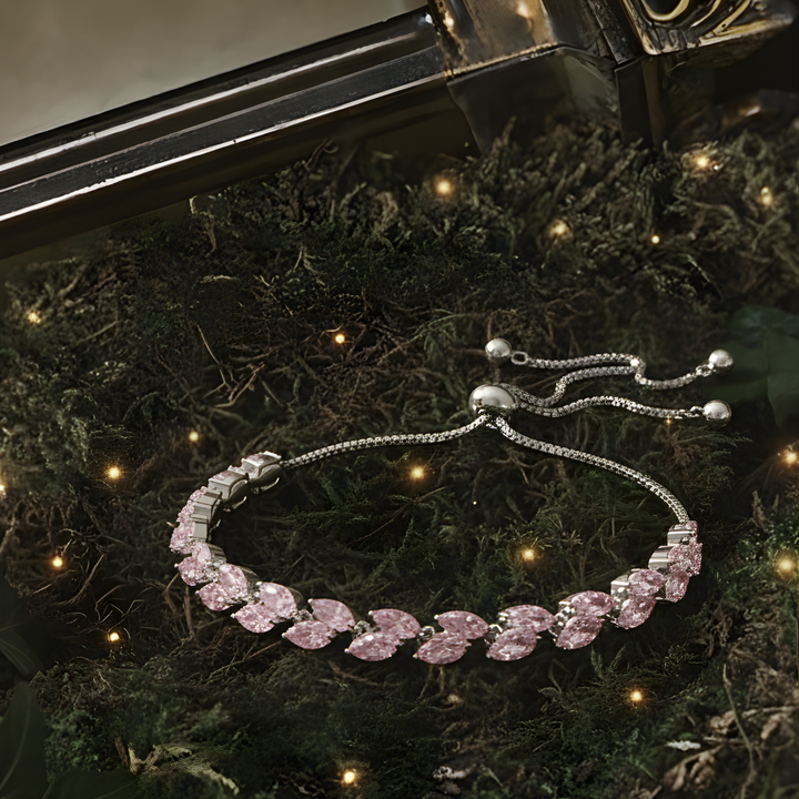 Brățara Tennis & Leaf  – Rosé