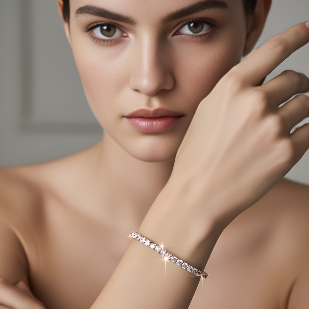 Brățara Tennis & Leaf  – Rosé