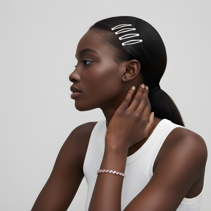 Brățara Tennis & Leaf  – Rosé